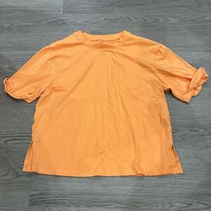 OVS Basic Orange Round Neck Short Sleeve Tshirt | Size M | Supima Cotton